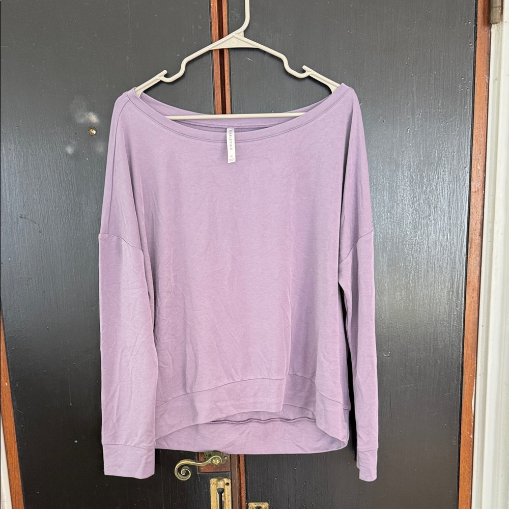 Fabletics Lilac Boatneck Pullover Sweatshirt